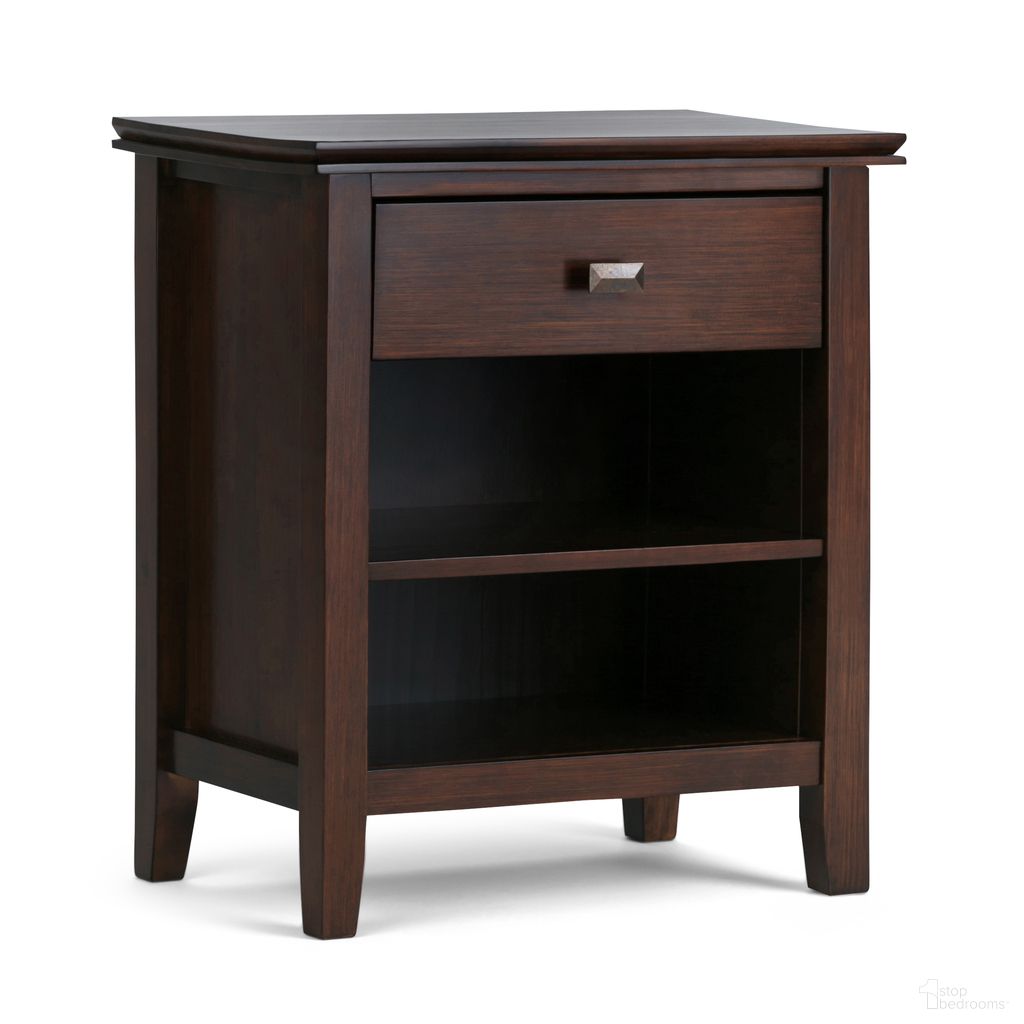 Artisan Solid Wood Bedside Table In Russet Brown