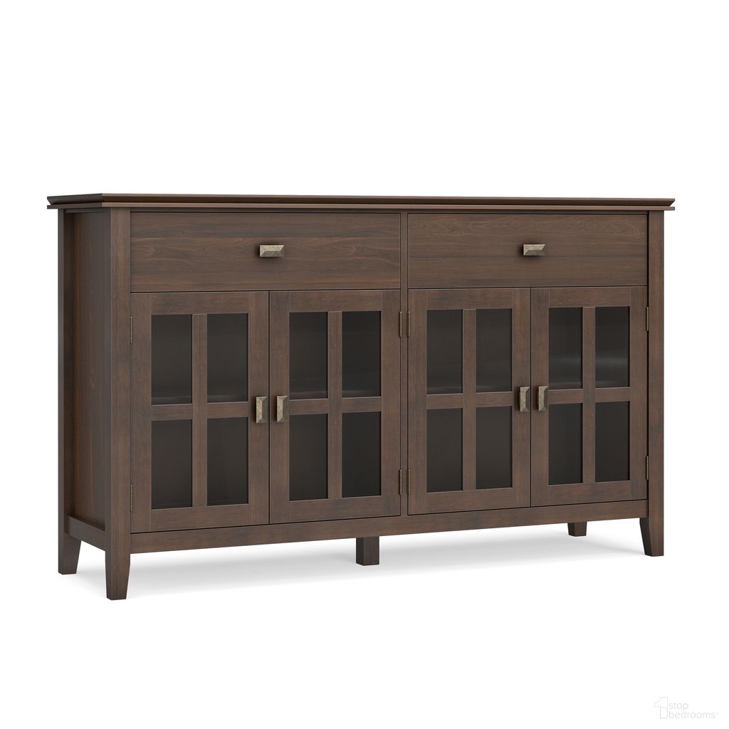 Artisan Solid Wood Large 4 Door Sideboard Buffet In Natural Aged Brown