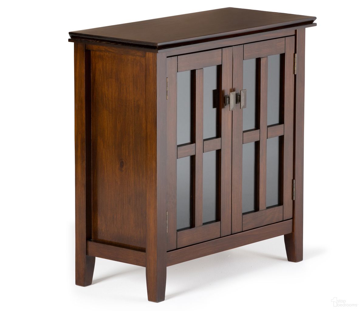 The appearance of Artisan Solid Wood Low Storage Cabinet In Russet Brown designed by Simpli Home in the transitional interior design. This russet brown piece of furniture  was selected by 1StopBedrooms from Artisan Collection to add a touch of cosiness and style into your home. Sku: AXCRART14-RUS. Material: Pine.