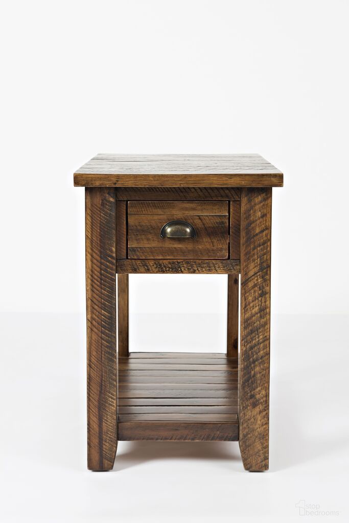 The appearance of Artisan'S Craft Chairside Table In Dakota Oak designed by Jofran in the transitional interior design. This dakota oak piece of furniture was selected by 1StopBedrooms from Artisan'S Craft Collection to add a touch of cosiness and style into your home. Sku: 1742-7. Material: Acacia.