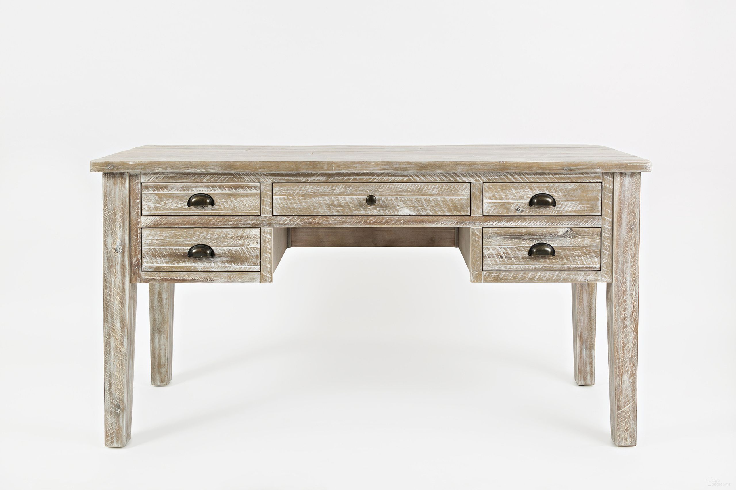 The appearance of Artisan'S Craft 5 Drawer Desk In Washed Grey designed by Jofran in the transitional interior design. This washed grey piece of furniture  was selected by 1StopBedrooms from Artisan'S Craft Collection to add a touch of cosiness and style into your home. Sku: 1743-58. Material: Acacia.
