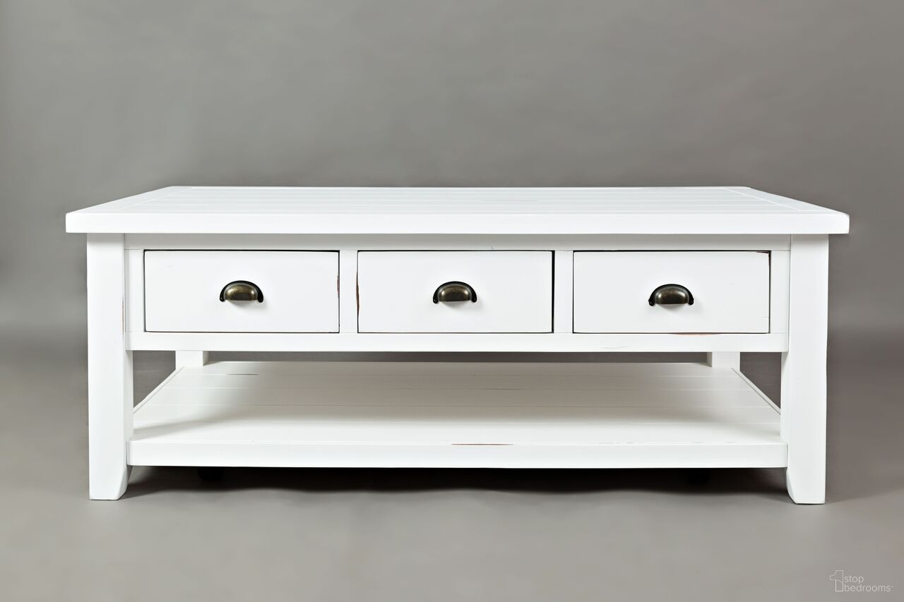 The appearance of Artisan'S Craft Coffee Table In White designed by Jofran in the transitional interior design. This white piece of furniture  was selected by 1StopBedrooms from Artisan'S Craft Collection to add a touch of cosiness and style into your home. Sku: 1744-1. Material: Acacia.