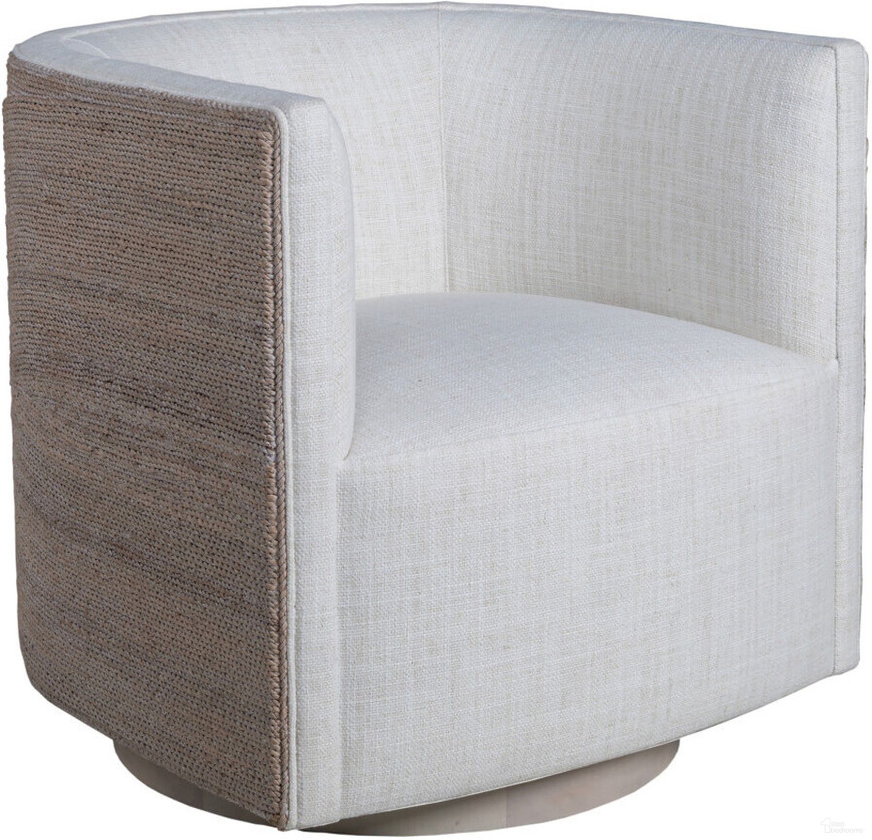 The appearance of Artistica Upholstery Ingrid Woven Swivel Chair designed by Artistica Home in the modern / contemporary interior design. This ivory piece of furniture was selected by 1StopBedrooms from Artistica Upholstery Collection to add a touch of cosiness and style into your home. Sku: 2637-11SW-60.