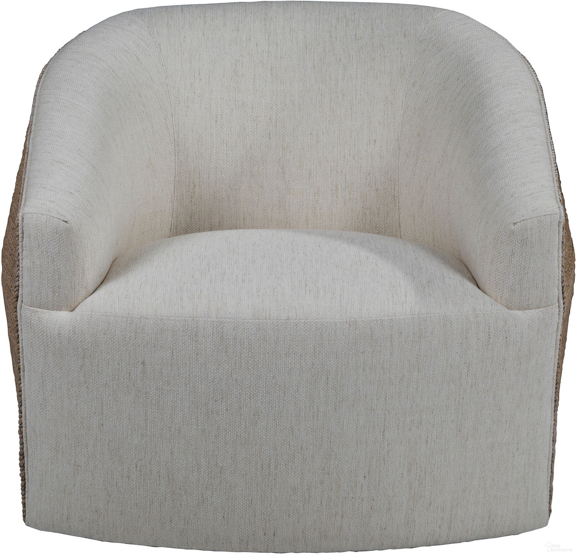 The appearance of Artistica Upholstery Natalie Woven Swivel Chair designed by Artistica Home in the modern / contemporary interior design. This ivory and white piece of furniture  was selected by 1StopBedrooms from Artistica Upholstery Collection to add a touch of cosiness and style into your home. Sku: 2636-11SW-60.