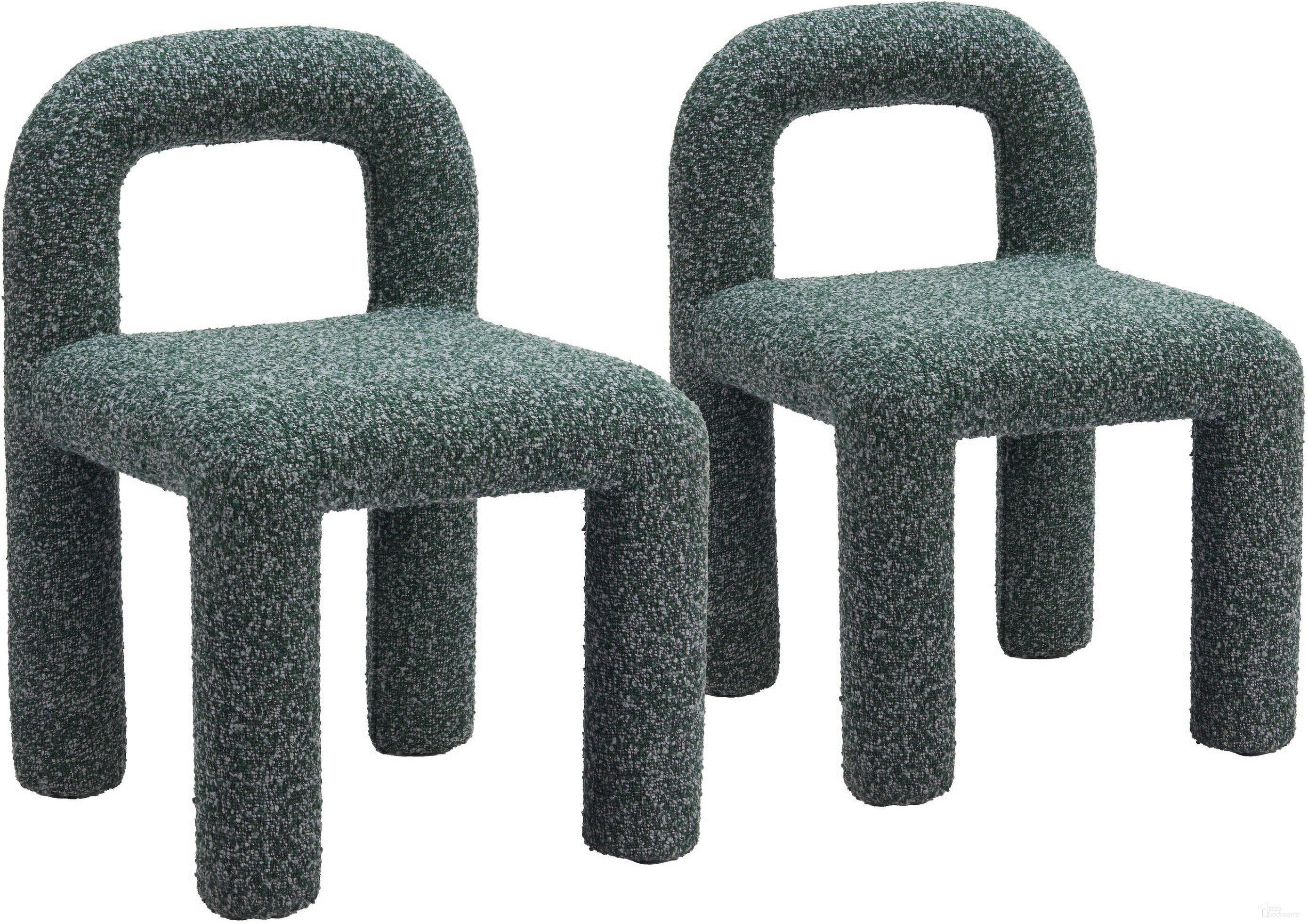 Arum Dining Chair Set of 2 In Snowy Green