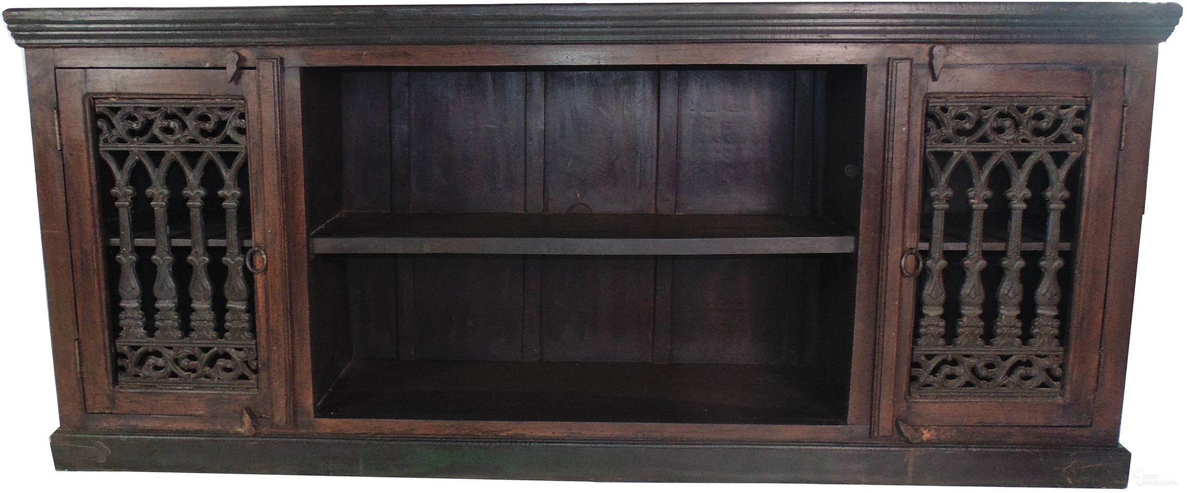 The appearance of Arvada 2 Iron Jali Door Plasma In Brown designed by Moti in the rustic / southwestern interior design. This brown piece of furniture was selected by 1StopBedrooms from Arvada Collection to add a touch of cosiness and style into your home. Sku: 44018002. Material: Wood.
