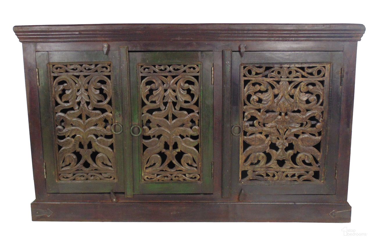 The appearance of Arvada 3 Carved Door Buffet In Brown designed by Moti in the modern / contemporary interior design. This brown piece of furniture was selected by 1StopBedrooms from Arvada Collection to add a touch of cosiness and style into your home. Sku: 44009026. Material: Solid Wood.