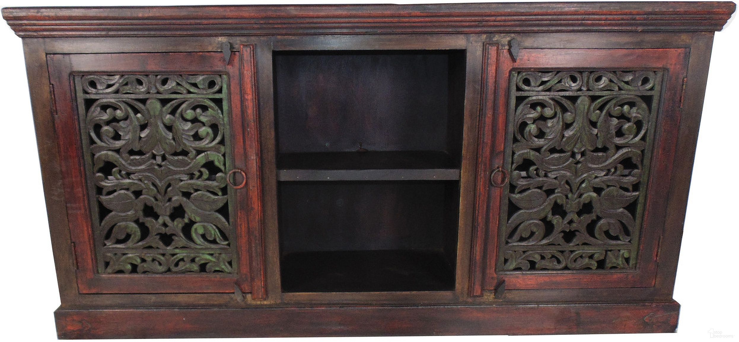 The appearance of Arvada 2 Carved Door Plasma In Brown designed by Moti in the rustic / southwestern interior design. This brown piece of furniture was selected by 1StopBedrooms from Arvada Collection to add a touch of cosiness and style into your home. Sku: 44018003. Material: Wood.