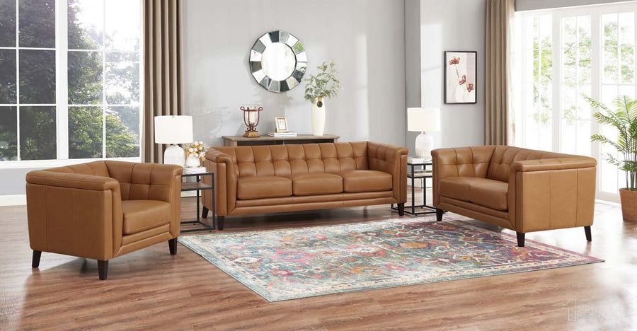 The appearance of Arvo Leather Living Room Set In Cognac designed by Hydeline in the modern / contemporary interior design. This cognac piece of furniture was selected by 1StopBedrooms from Arvo Collection to add a touch of cosiness and style into your home. Sku: 67268-30V02-LS2523;67268-20V02-LS2523. Material: Leather.