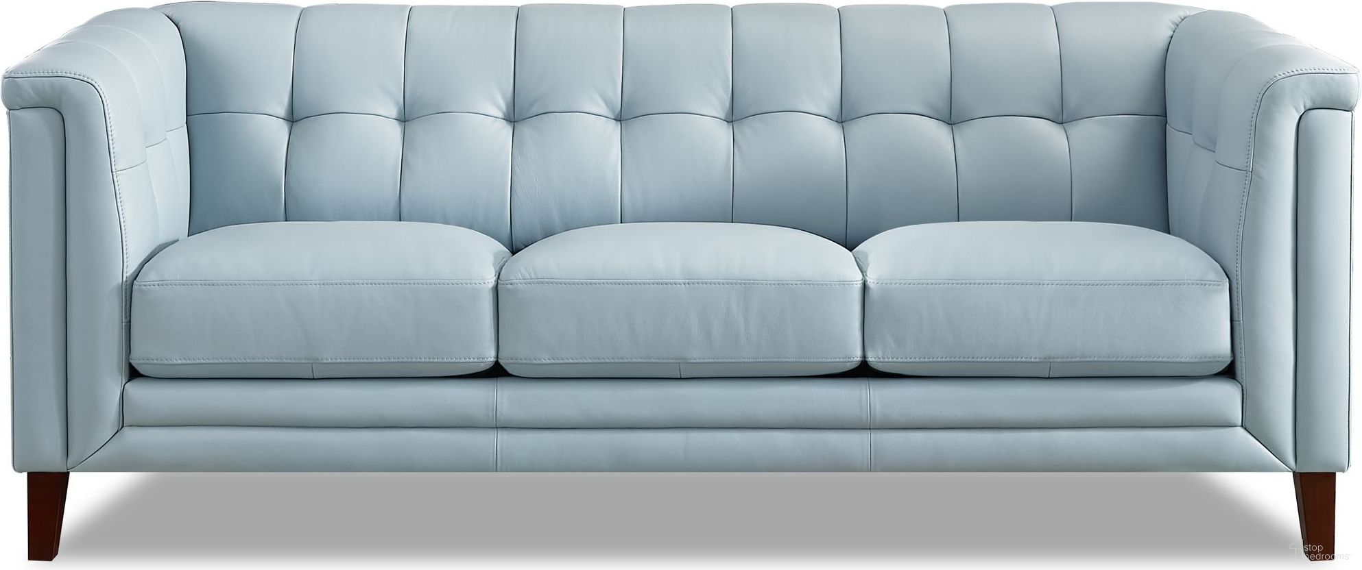The appearance of Arvo Leather Sofa In Spa Blue designed by Hydeline in the modern / contemporary interior design. This spa blue piece of furniture was selected by 1StopBedrooms from Arvo Collection to add a touch of cosiness and style into your home. Sku: 67268-30V02-LS2521. Material: Leather.