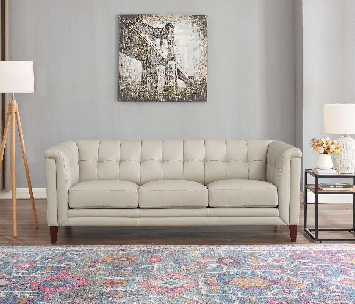 The appearance of Arvo Leather Sofa In Vanilla designed by Hydeline in the modern / contemporary interior design. This vanilla piece of furniture was selected by 1StopBedrooms from Arvo Collection to add a touch of cosiness and style into your home. Sku: 67268-30V02-LS2519. Material: Leather.