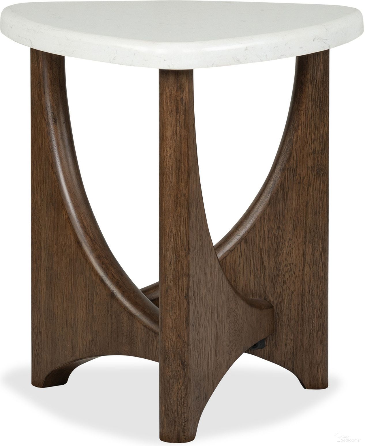 The appearance of Arwen Shaped End Table In Turkish Coffee designed by Magnussen in the modern / contemporary interior design. This turkish coffee piece of furniture  was selected by 1StopBedrooms from Arwen Collection to add a touch of cosiness and style into your home. Sku: T5944-22. Material: Marble.