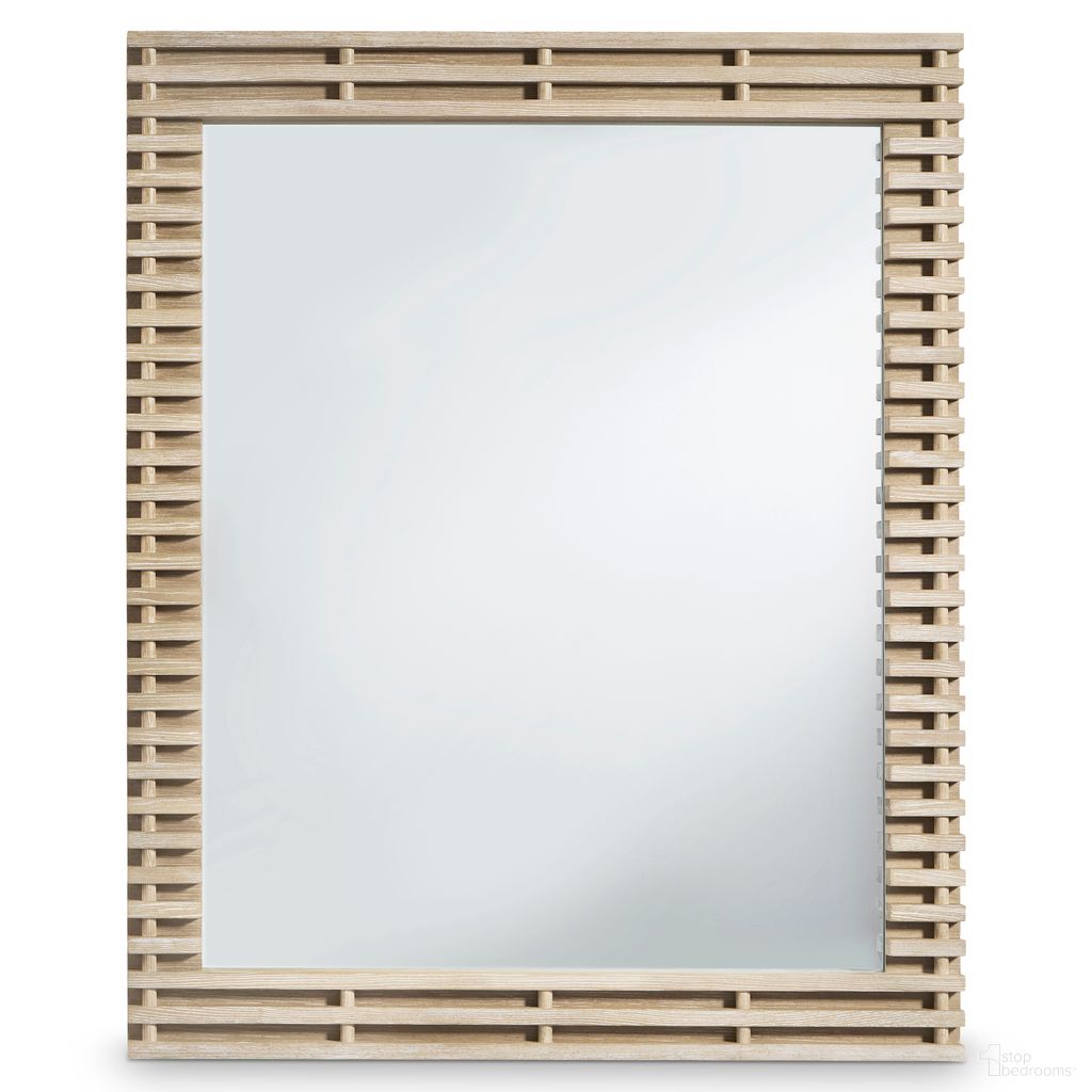 Asana Slatted Mirror In Tan