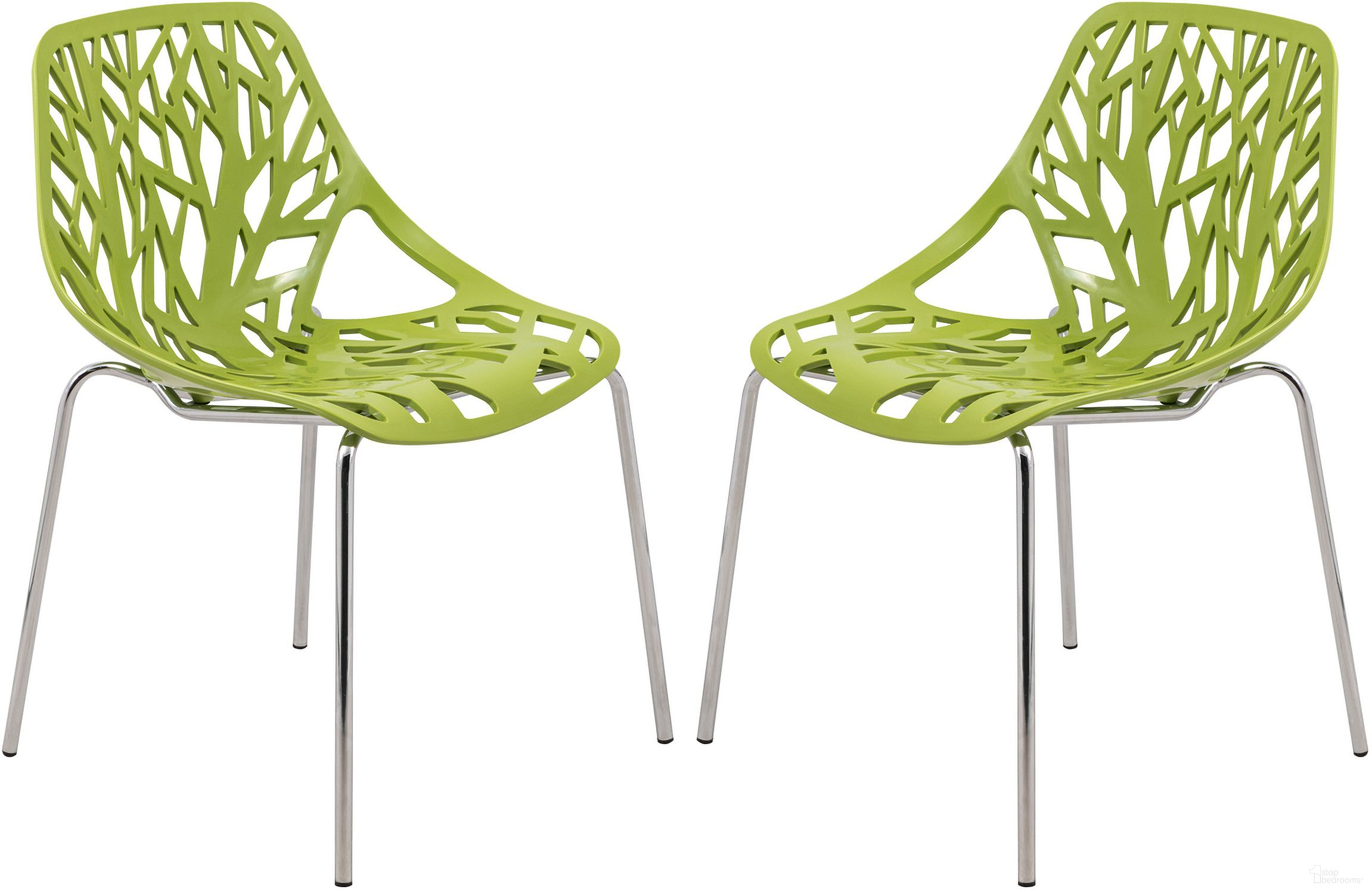 The appearance of Asbury Dining Chair Set of 2 In Green designed by LeisureMod in the modern / contemporary interior design. This green piece of furniture was selected by 1StopBedrooms from Asbury Collection to add a touch of cosiness and style into your home. Sku: AC16G2. Material: Polypropylene. Chair Type: Side Chair.