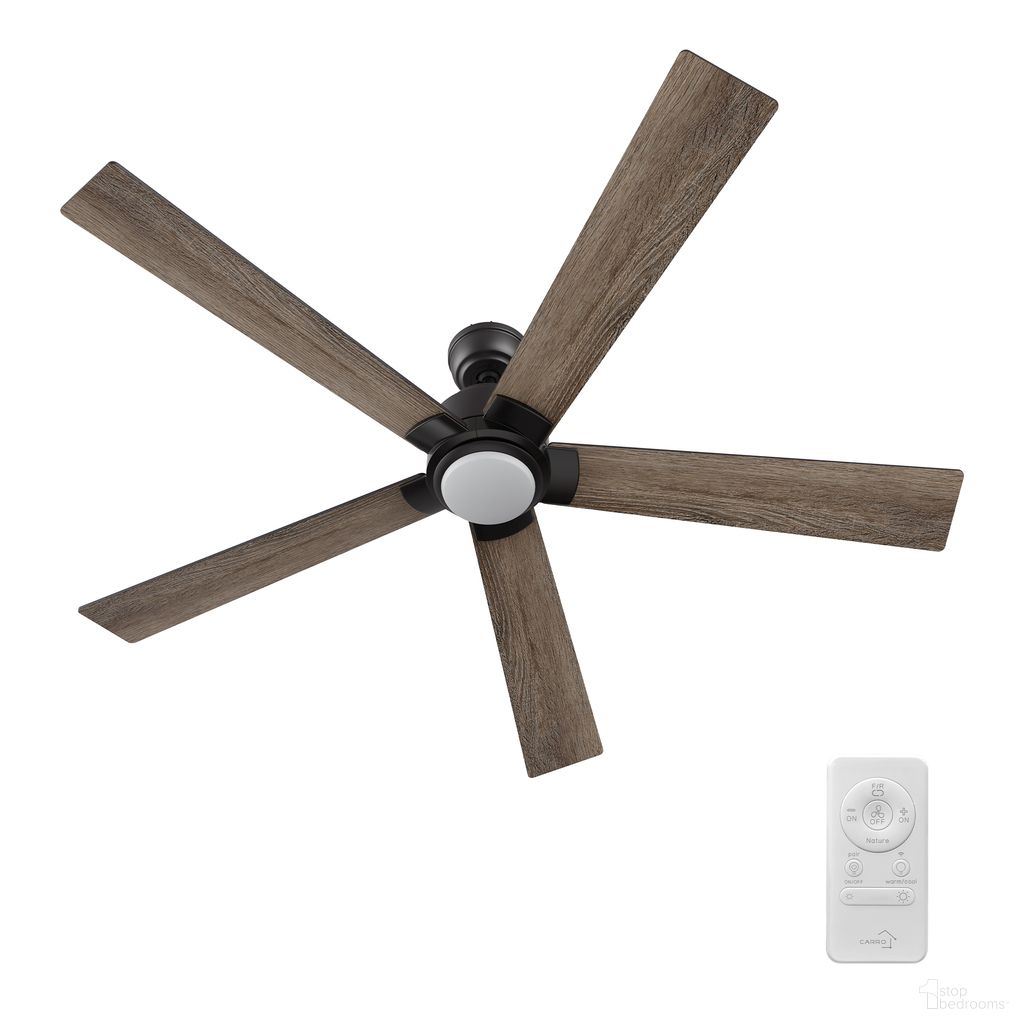 Ascender 60 Inch 5-Blade Flush Mount Smart Ceiling Fan with LED Light and Remote In Walnut and Black