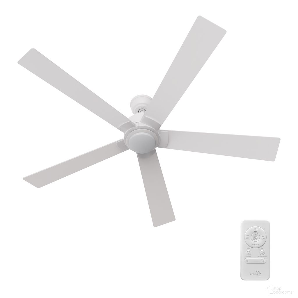 Ascender 60 Inch 5-Blade Flush Mount Smart Ceiling Fan with LED Light and Remote In White