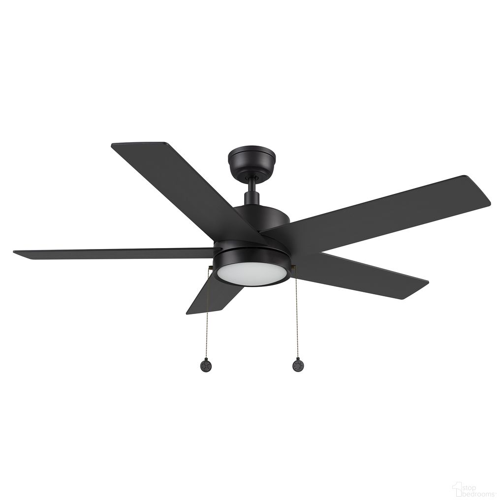 Ascott 52 Inch 5-Blade Ceiling Fan with LED Light and Pull Chain In Black