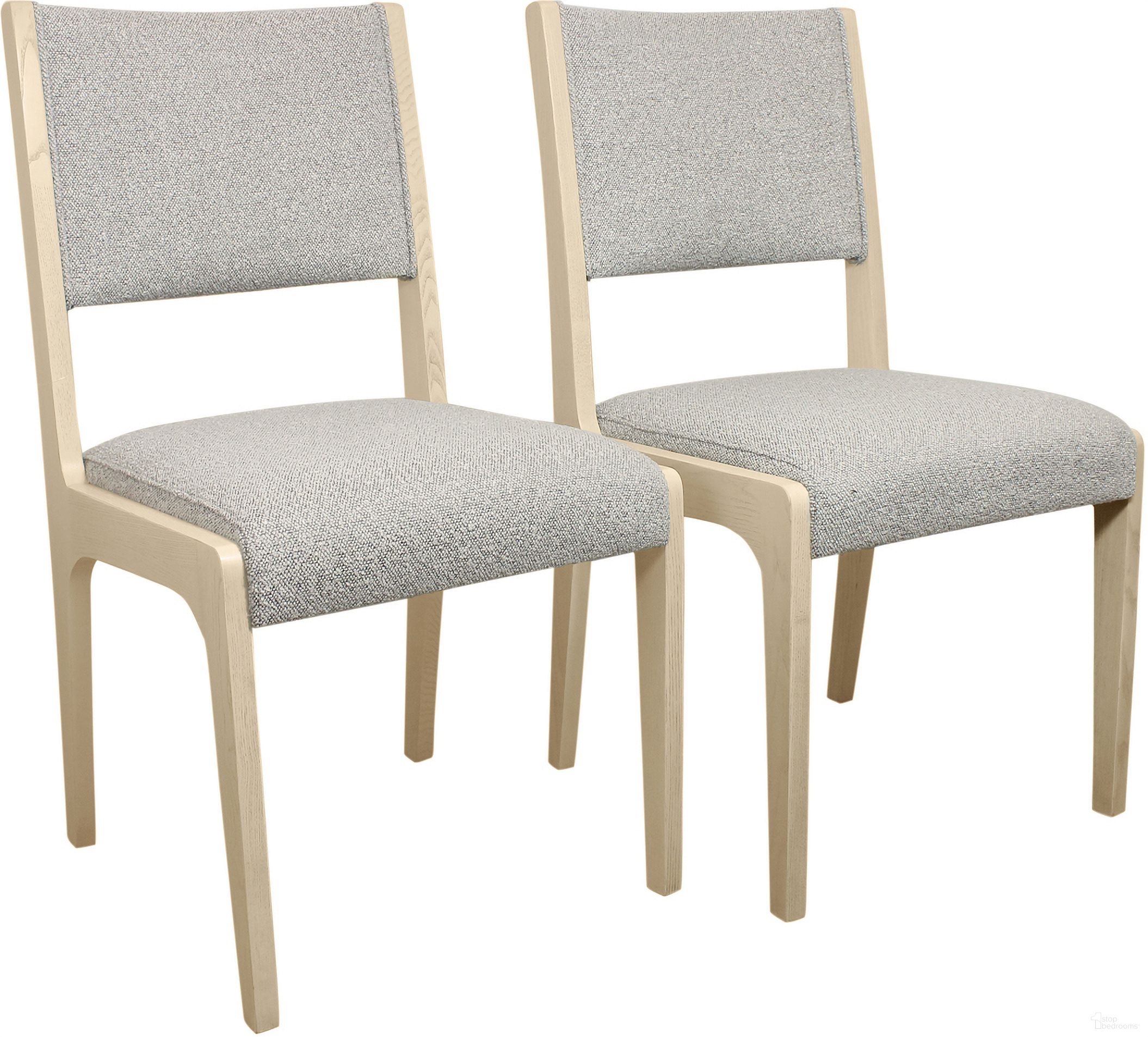 Ash Gray Boucle Upholstered Side Chair Set of 2