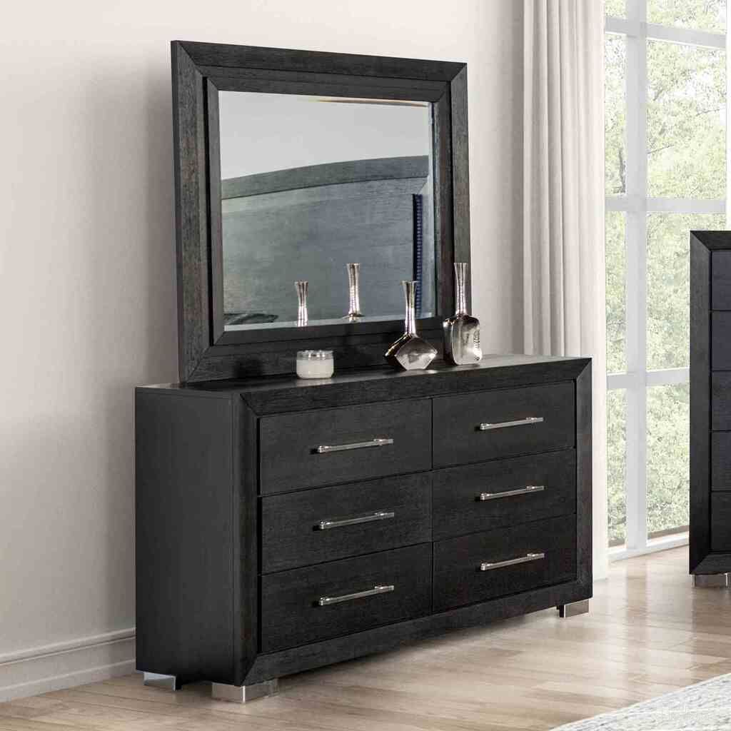 The appearance of Ashbourne Dresser In Black designed by Furniture of America in the modern / contemporary interior design. This black piece of furniture was selected by 1StopBedrooms from Ashbourne Collection to add a touch of cosiness and style into your home. Sku: FM7415BK-D. Material: Metal.