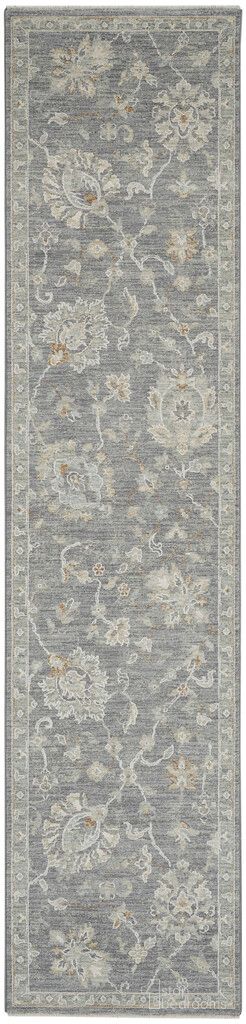 Asher 2'3" x 10'2" Vintage Indoor Rug In Charcoal