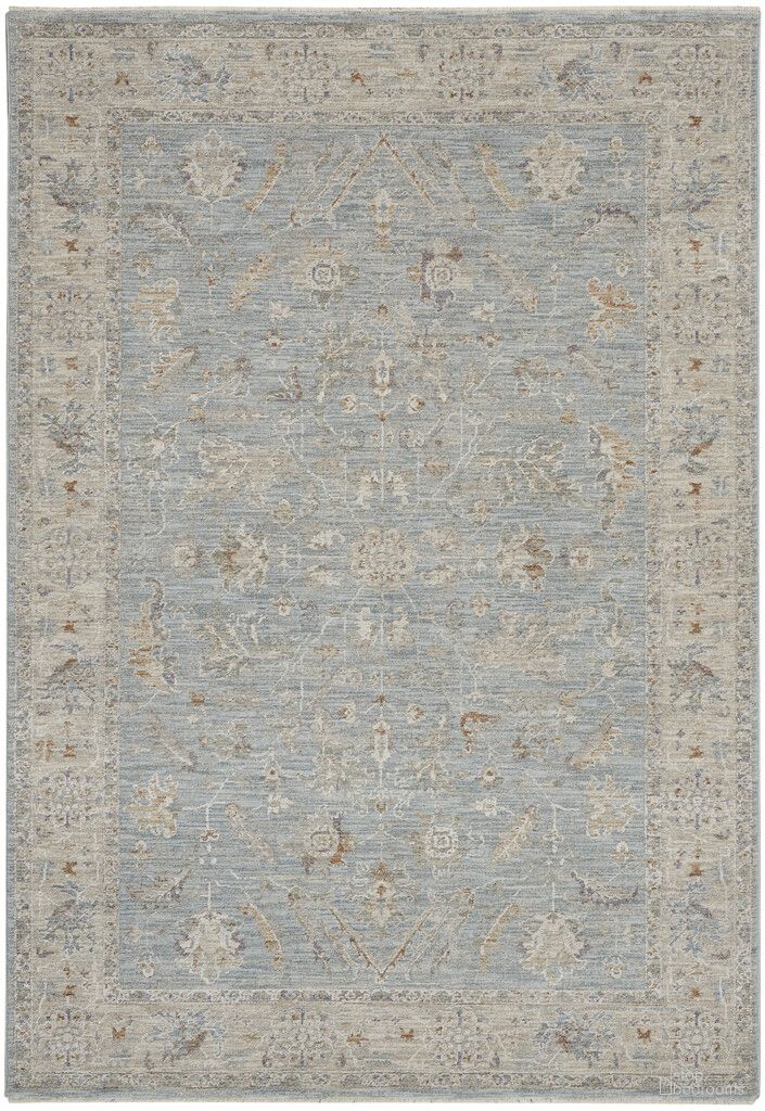 The appearance of Asher 3'11" x 5'11" Farmhouse Indoor Rug In Blue designed by Nourison in the country / farmhouse interior design. This blue piece of furniture  was selected by 1StopBedrooms from Asher Collection to add a touch of cosiness and style into your home. Sku: 99446807250. Material: Polyester.