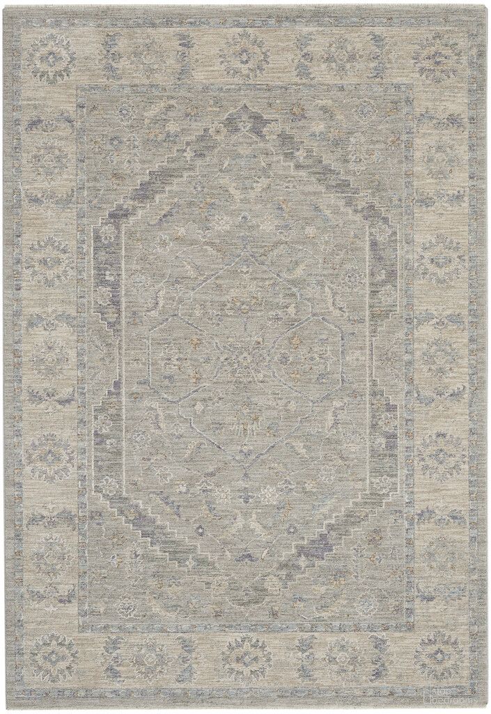 The appearance of Asher 3'11" x 5'11" Indoor Rug In Grey designed by Nourison in the rustic / southwestern interior design. This grey piece of furniture  was selected by 1StopBedrooms from Asher Collection to add a touch of cosiness and style into your home. Sku: 99446806864. Material: Polyester.