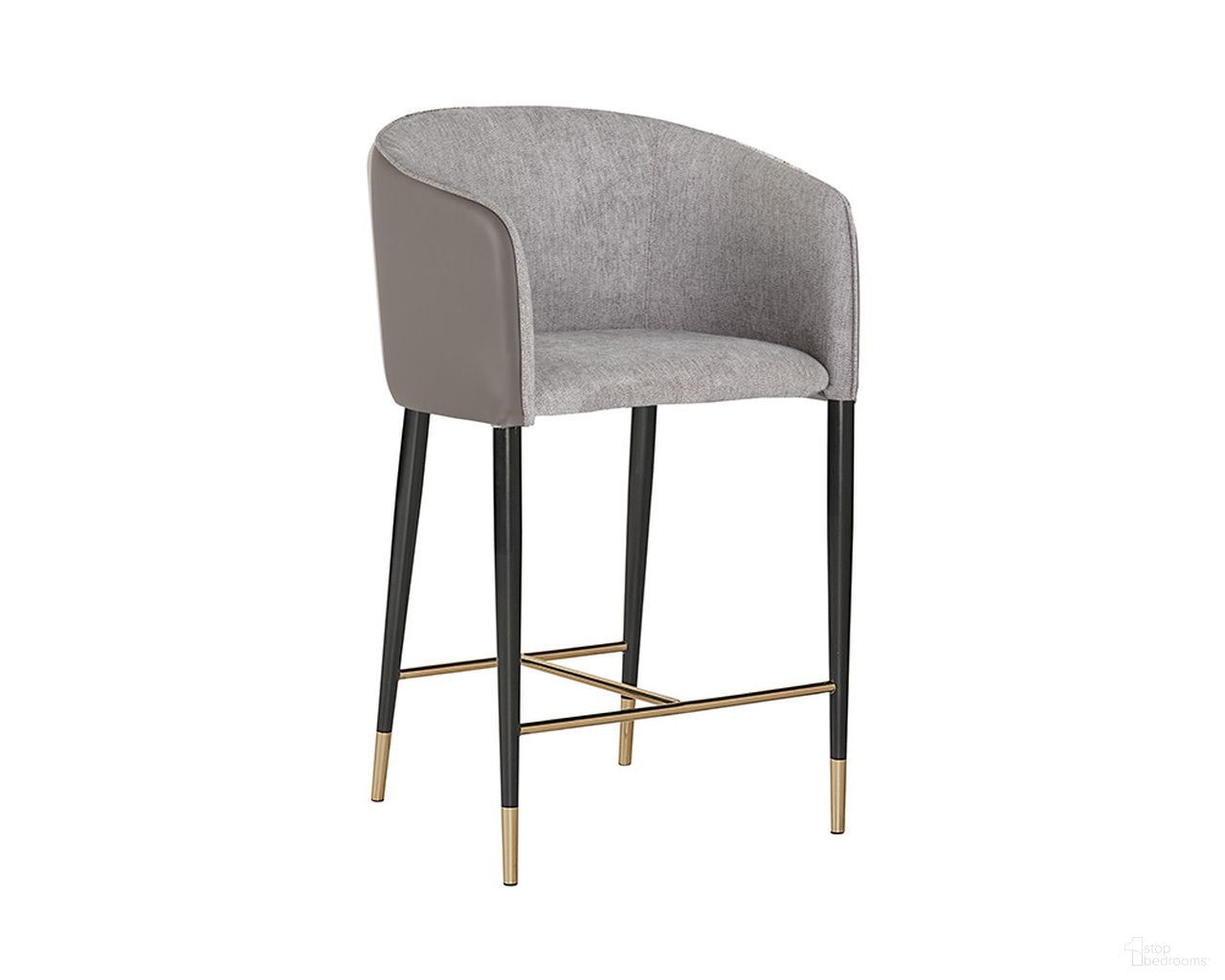 Asher Counter Stool In Flint Grey and Napa Taupe