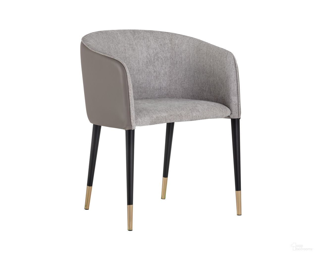Asher Dining Armchair In Flint Grey and Napa Taupe
