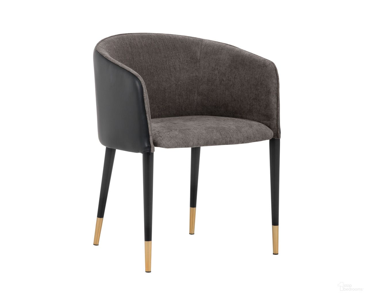 Asher Dining Armchair In Sparrow Grey and Napa Black