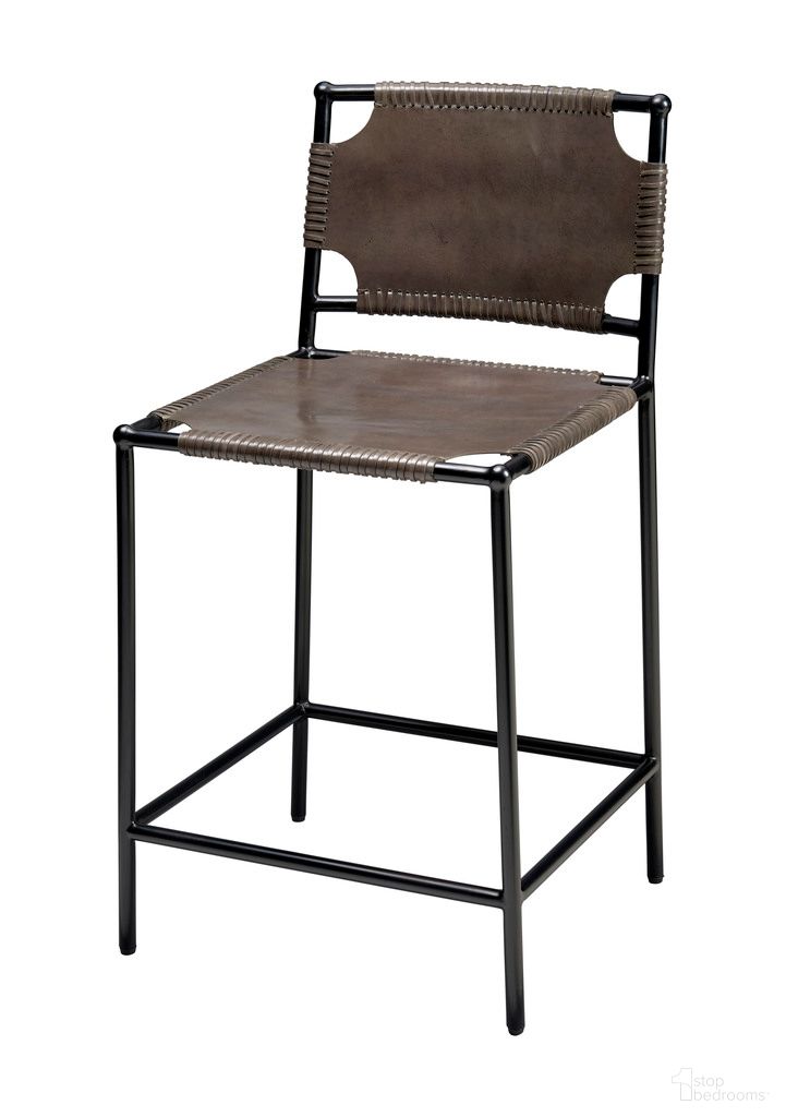 The appearance of Asher Leather Counter Stool In Grey designed by Jamie Young Company in the industrial interior design. This grey piece of furniture was selected by 1StopBedrooms from Asher Collection to add a touch of cosiness and style into your home. Sku: 20ASHE-CSGR. Material: Leather.