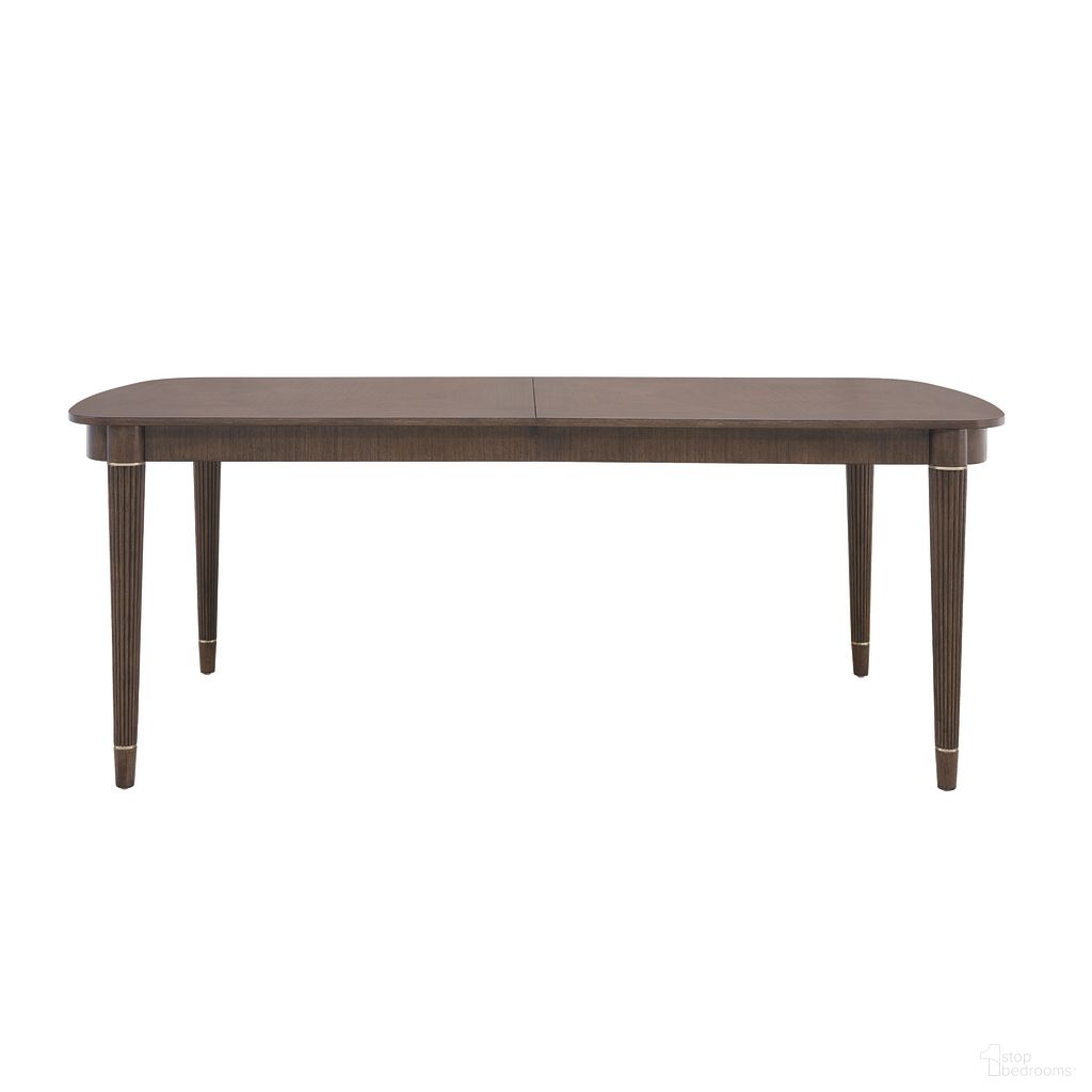 The appearance of Asher Park Leg Dining Table In Brown designed by Pulaski in the traditional interior design. This brown piece of furniture was selected by 1StopBedrooms from Asher Park Collection to add a touch of cosiness and style into your home. Sku: P393240. Table Base Style: Legs. Material: Wood Veneer. Table Top Shape: Rectangular. Size: 42" x 117".