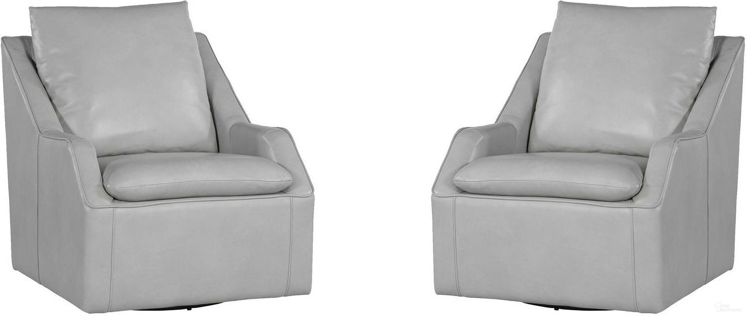 Asher Swivel Accent Chair Set of 2 In Steamboat Ice