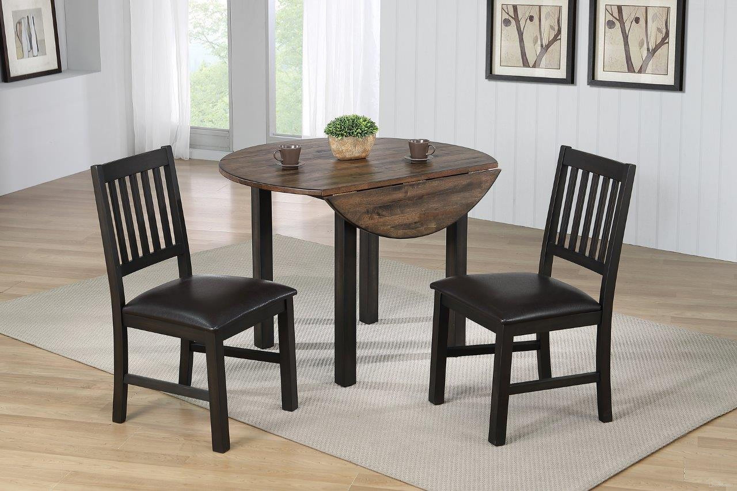 The appearance of Ashford Drop Leaf Table designed by ECI in the modern / contemporary interior design. This walnut and black piece of furniture  was selected by 1StopBedrooms from Ashford Collection to add a touch of cosiness and style into your home. Sku: 1859-23-DLT/DLB. Material: Wood. Size: 42".