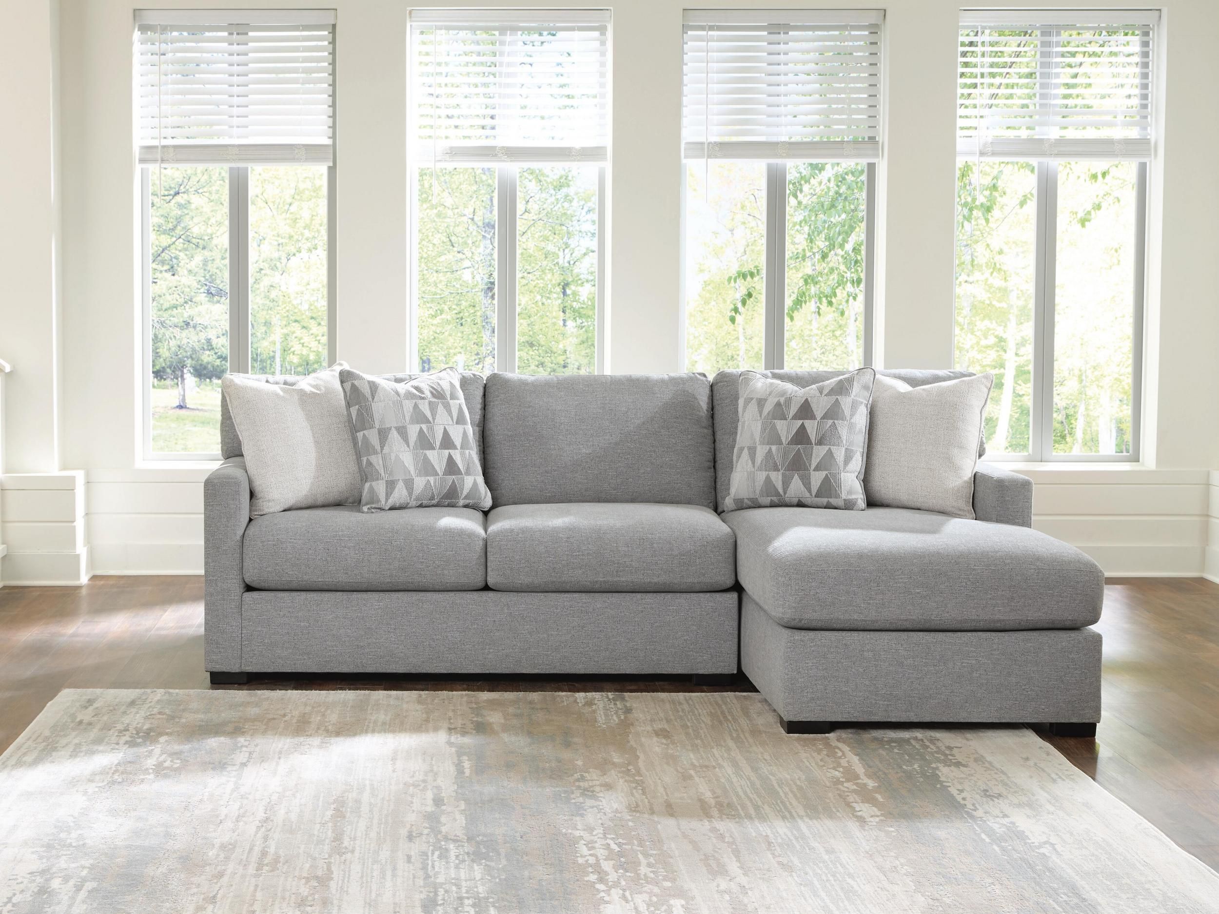 Ashford Isle 2-Piece Sectional with RAF Chaise In Pewter
