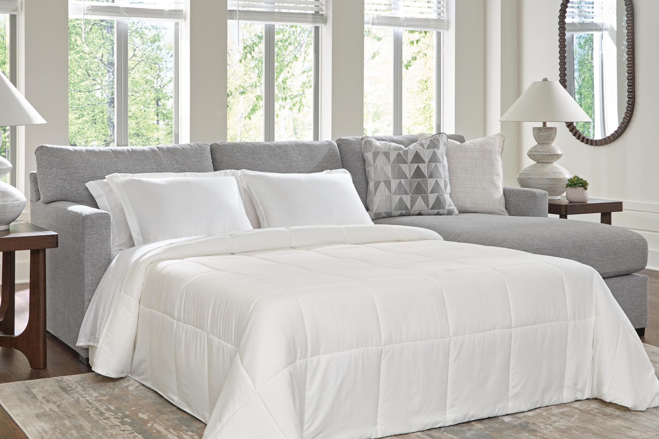 Ashford Isle 2-Piece Sleeper Sectional with RAF Chaise In Pewter