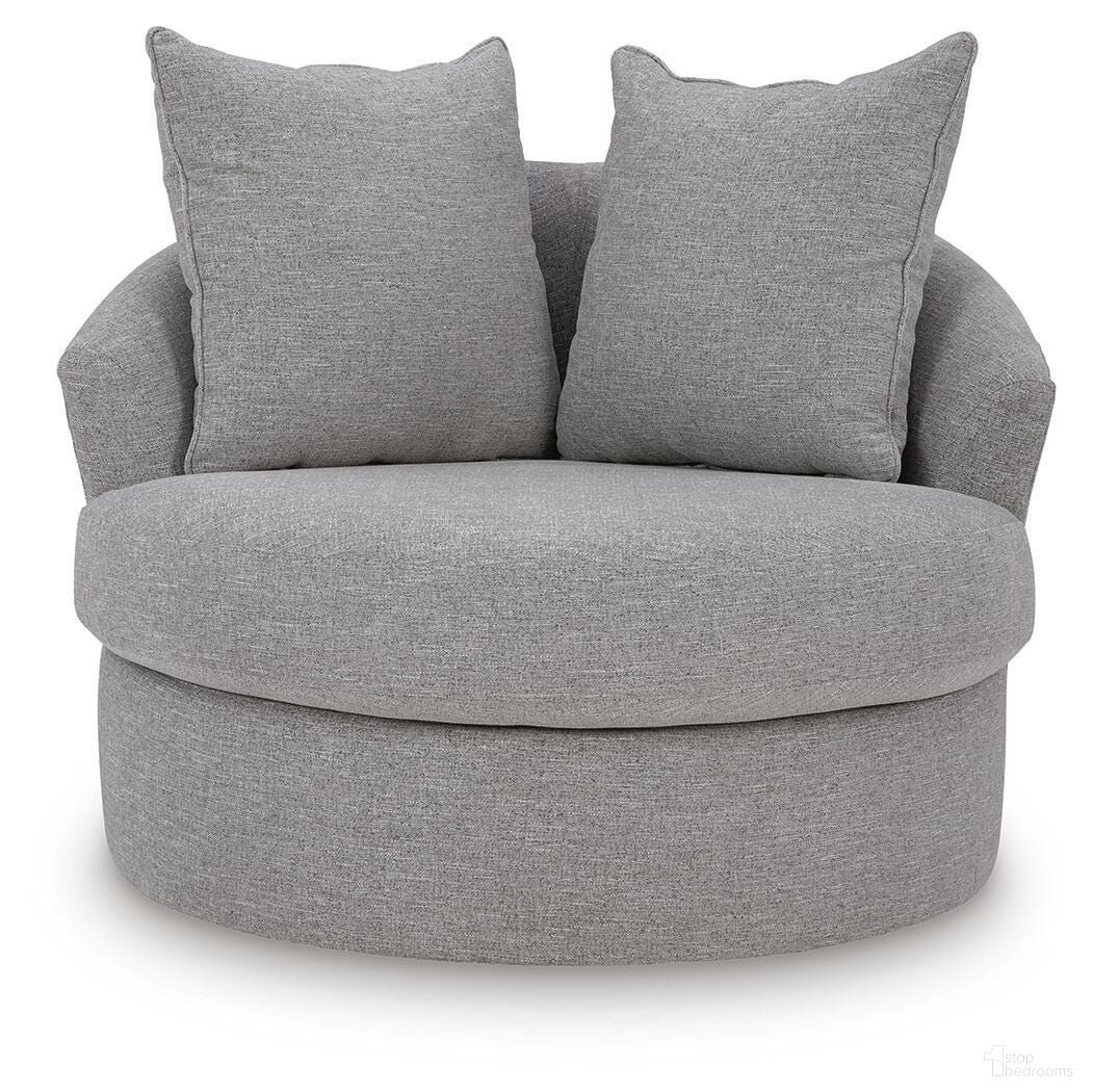 Ashford Isle Swivel Accent Chair In Pewter