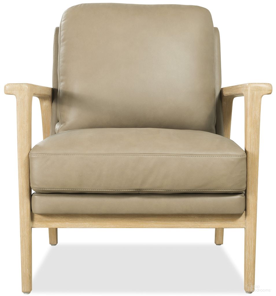 The appearance of Ashland Chair In Beige designed by Hooker in the transitional interior design. This beige piece of furniture  was selected by 1StopBedrooms from Ashland Collection to add a touch of cosiness and style into your home. Sku: CC228-085. Material: Leather.