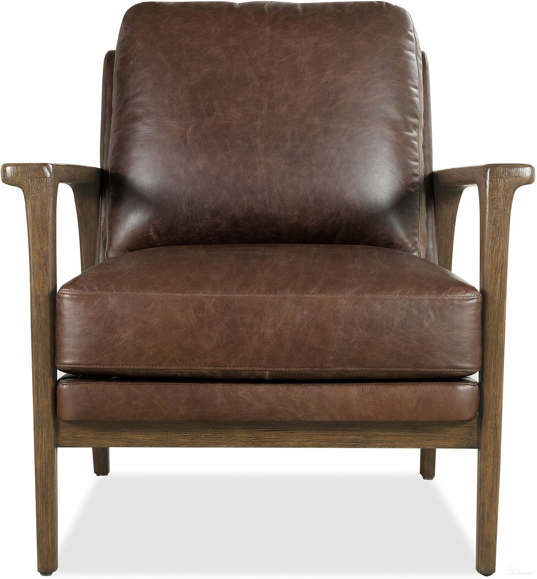 The appearance of Ashland Chair In Brown designed by Hooker in the transitional interior design. This brown piece of furniture was selected by 1StopBedrooms from Ashland Collection to add a touch of cosiness and style into your home. Sku: CC228-086. Material: Leather.
