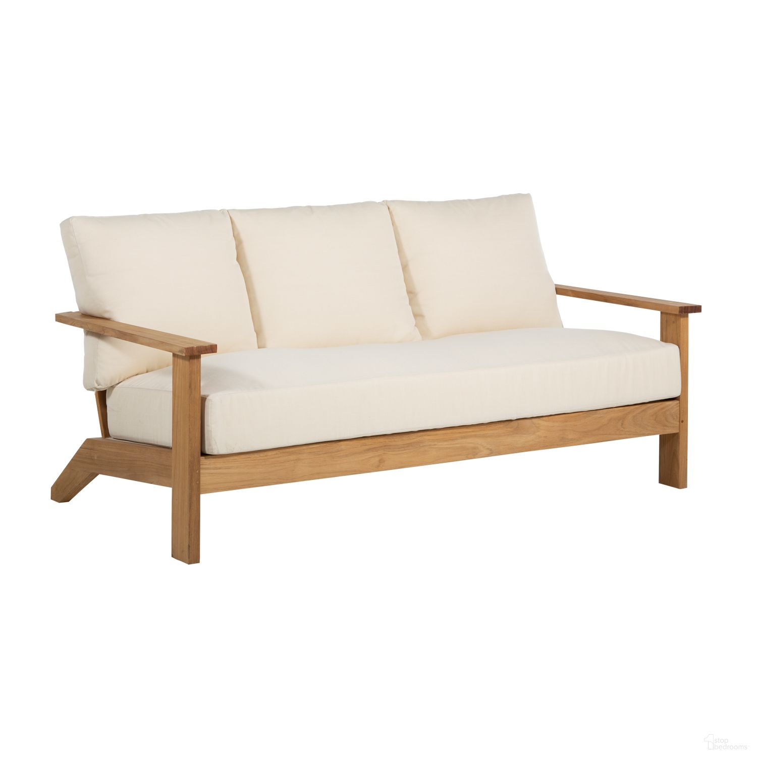 The appearance of Ashland Teak Sofa In Bali Pearl designed by Summer Classics in the traditional interior design. This bali pearl piece of furniture  was selected by 1StopBedrooms from Ashland Collection to add a touch of cosiness and style into your home. Sku: 28954+C441P4219N. Material: Teak.