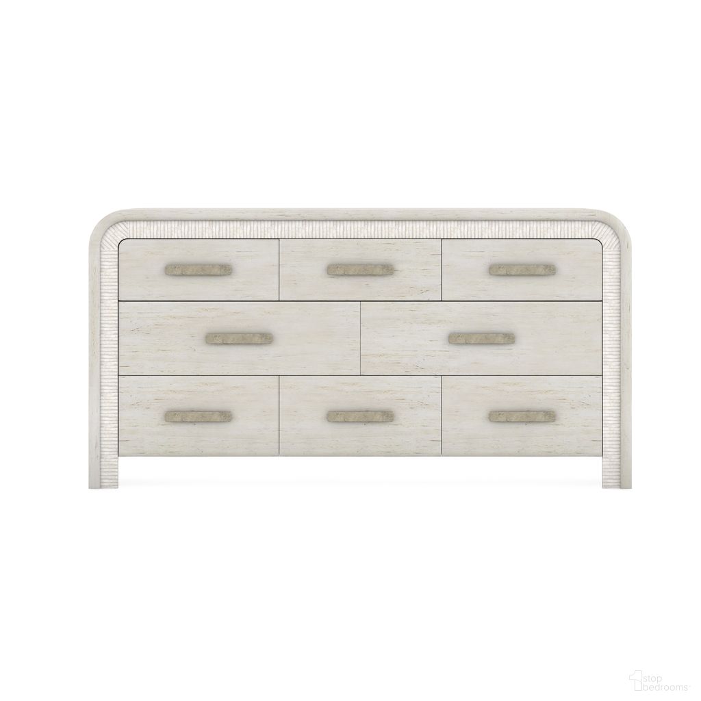 The appearance of Ashlar Dresser In Bisque and Sanded Bronze designed by A.R.T. in the modern / contemporary interior design. This bisque/sanded bronze piece of furniture was selected by 1StopBedrooms from Ashlar Collection to add a touch of cosiness and style into your home. Sku: 333130-2250. Material: Parawood.