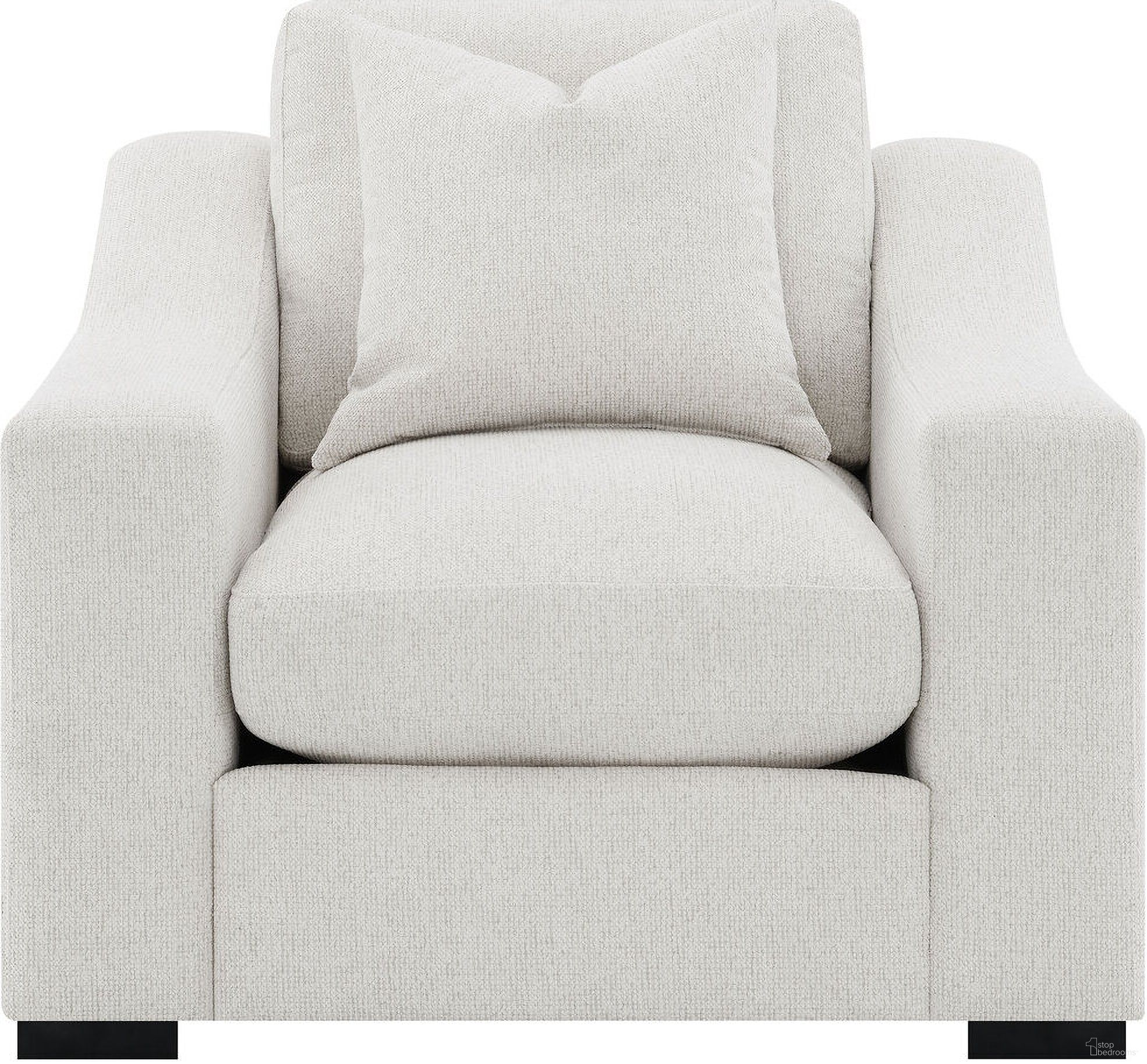The appearance of Ashlyn Fabric Upholstered Track Arm Accent Chair In Sand designed by Coaster in the transitional interior design. This sand piece of furniture  was selected by 1StopBedrooms from Ashlyn Collection to add a touch of cosiness and style into your home. Sku: 552093. Material: Fabric.