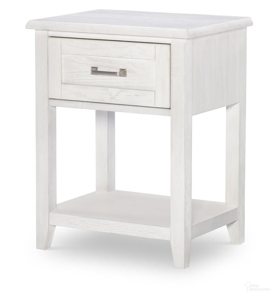 The appearance of Ashton 1 Drawer Nightstand In Bleached Linen designed by Legacy Classic in the transitional interior design. This bleached linen piece of furniture was selected by 1StopBedrooms from Ashton Collection to add a touch of cosiness and style into your home. Sku: 3860-3101. Material: Oak Veneer.