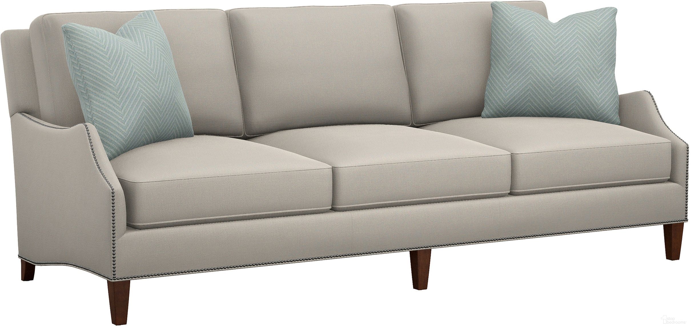 The appearance of Featured Upholstery Ashton Sofa In Cream designed by Lexington in the transitional interior design. This cream piece of furniture  was selected by 1StopBedrooms from Featured Upholstery Collection to add a touch of cosiness and style into your home. Sku: 7118-33-70. Material: Fabric.