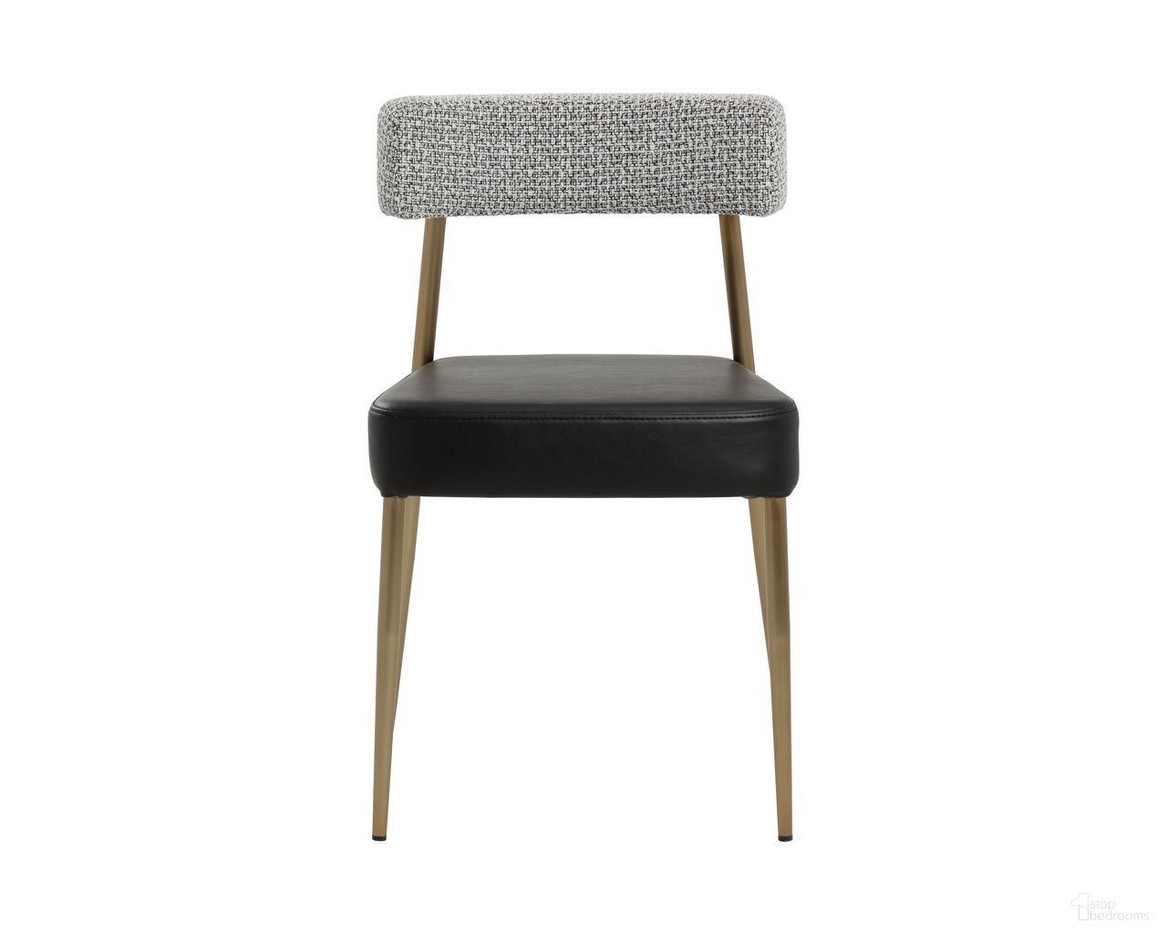 Ashwin Stackable Dining Chair Set of 2 In Gold and Bravo Black