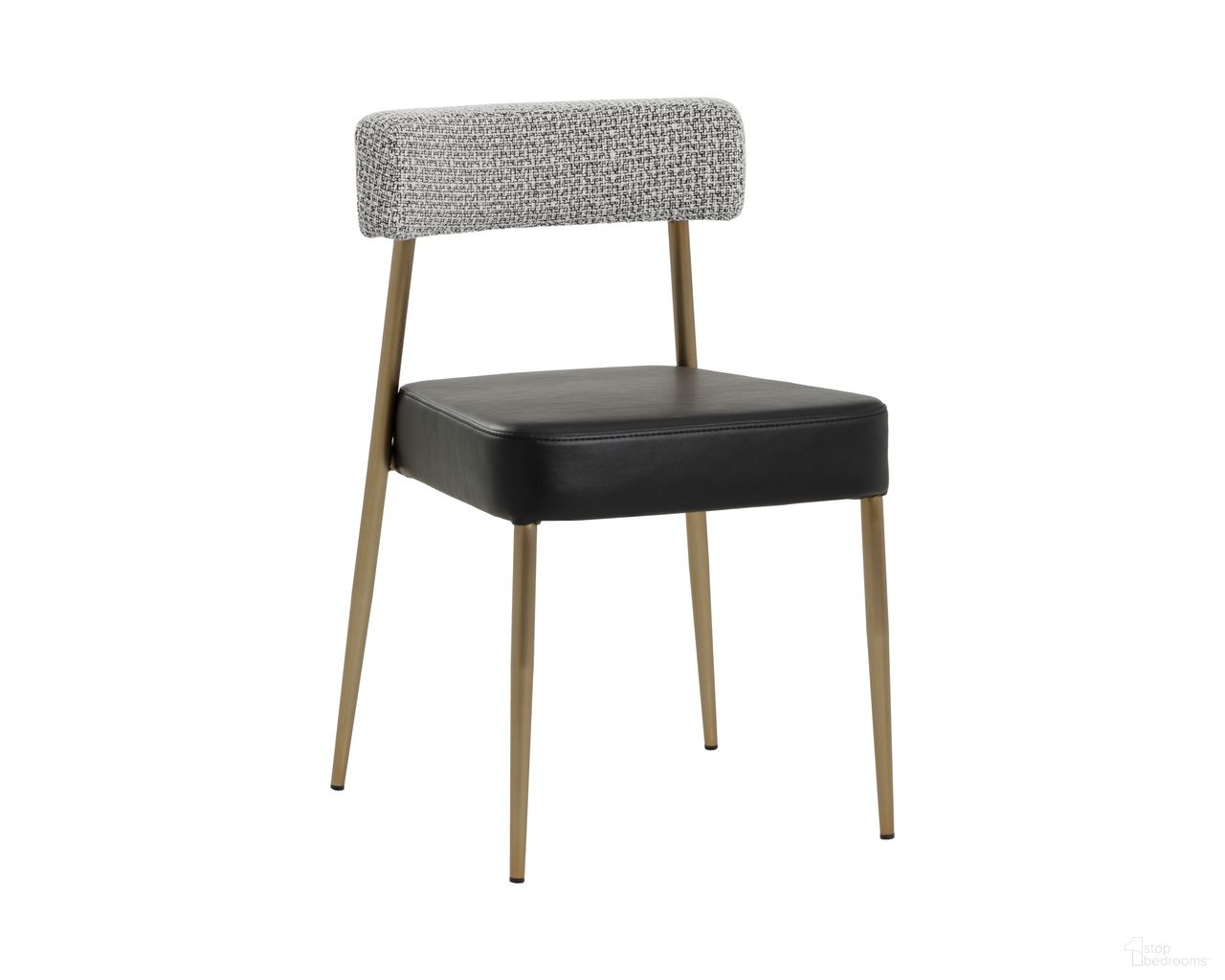 Ashwin Stackable Dining Chair Set of 2 In Gold and Bravo Black