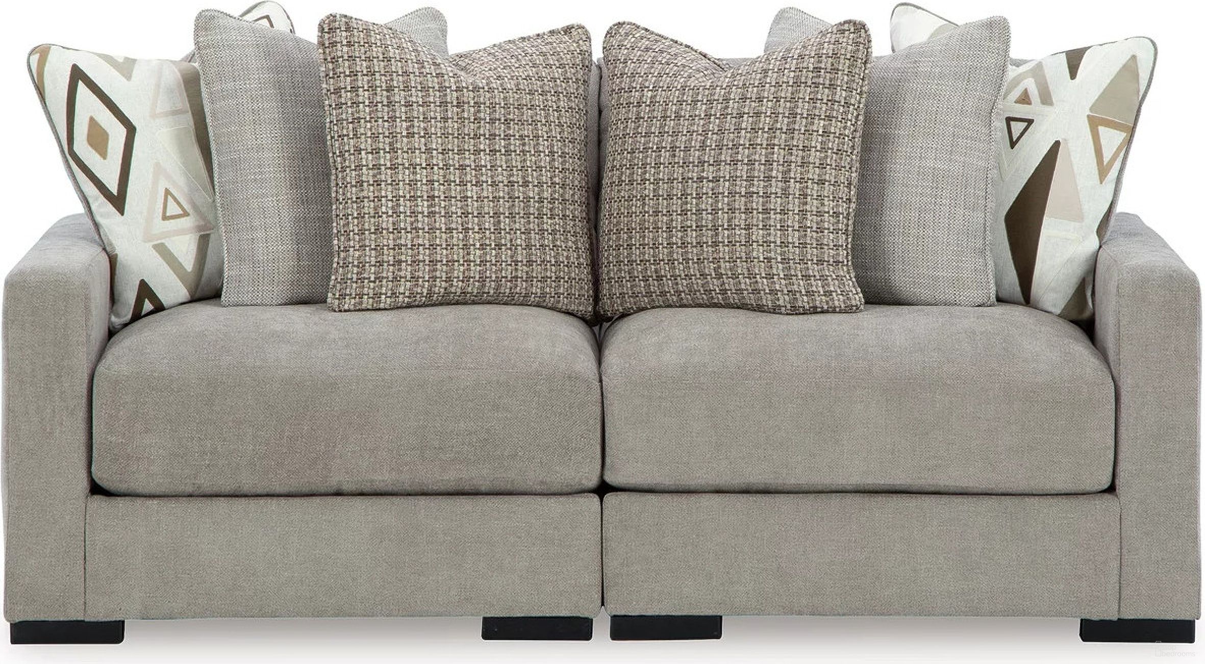The appearance of Aslan Court 2-Piece Loveseat Sectional In Pebble designed by Signature Design by Ashley in the modern / contemporary interior design. This pebble piece of furniture was selected by 1StopBedrooms from Aslan Court Collection to add a touch of cosiness and style into your home. Sku: 2030564;2030565. Material: Polyester.