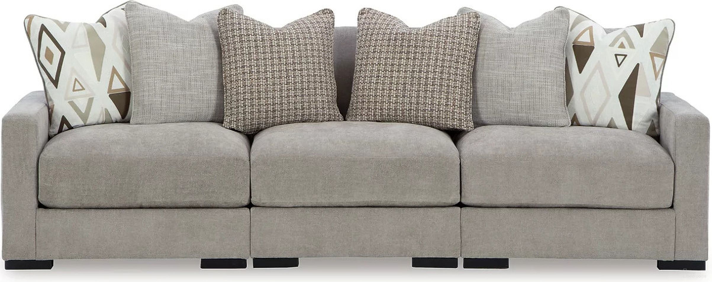 The appearance of Aslan Court 3-Piece Sofa Sectional In Pebble designed by Signature Design by Ashley in the modern / contemporary interior design. This pebble piece of furniture was selected by 1StopBedrooms from Aslan Court Collection to add a touch of cosiness and style into your home. Sku: 2030546;2030564;2030565. Material: Polyester.