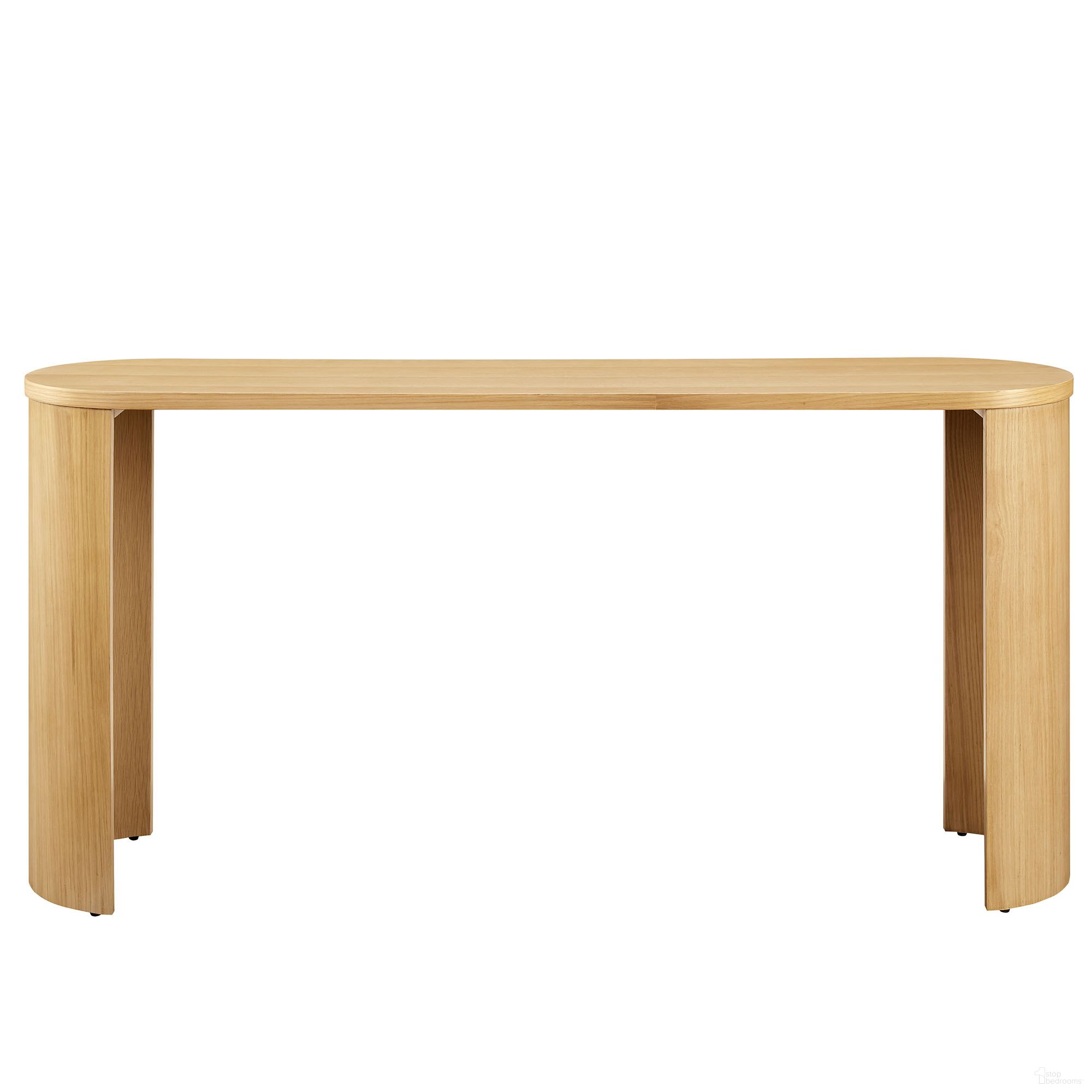 The appearance of Aspect Oval Wood Entryway Console Table In Oak designed by Modway in the modern / contemporary interior design. This oak piece of furniture was selected by 1StopBedrooms from Aspect Collection to add a touch of cosiness and style into your home. Sku: EEI-6912-OAK. Material: Wood.