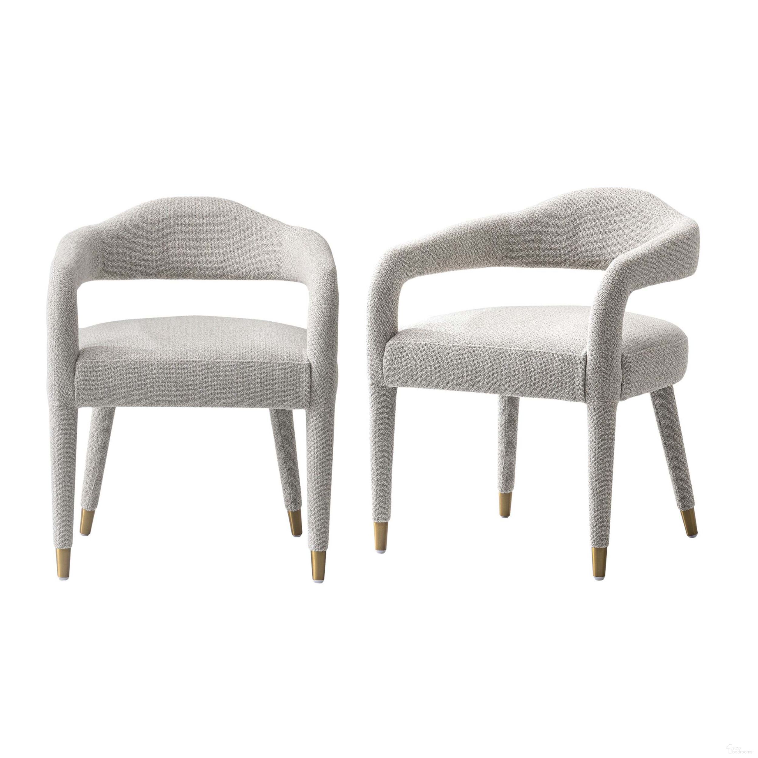 The appearance of Aspen Dining Armchair Set of 2 In Silver Lining designed by Manhattan Comfort in the transitional interior design. This silver piece of furniture  was selected by 1StopBedrooms from Aspen Collection to add a touch of cosiness and style into your home. Sku: DC093AR-GD;DC093AR-GD. Material: Wood. Chair Type: Arm Chair.