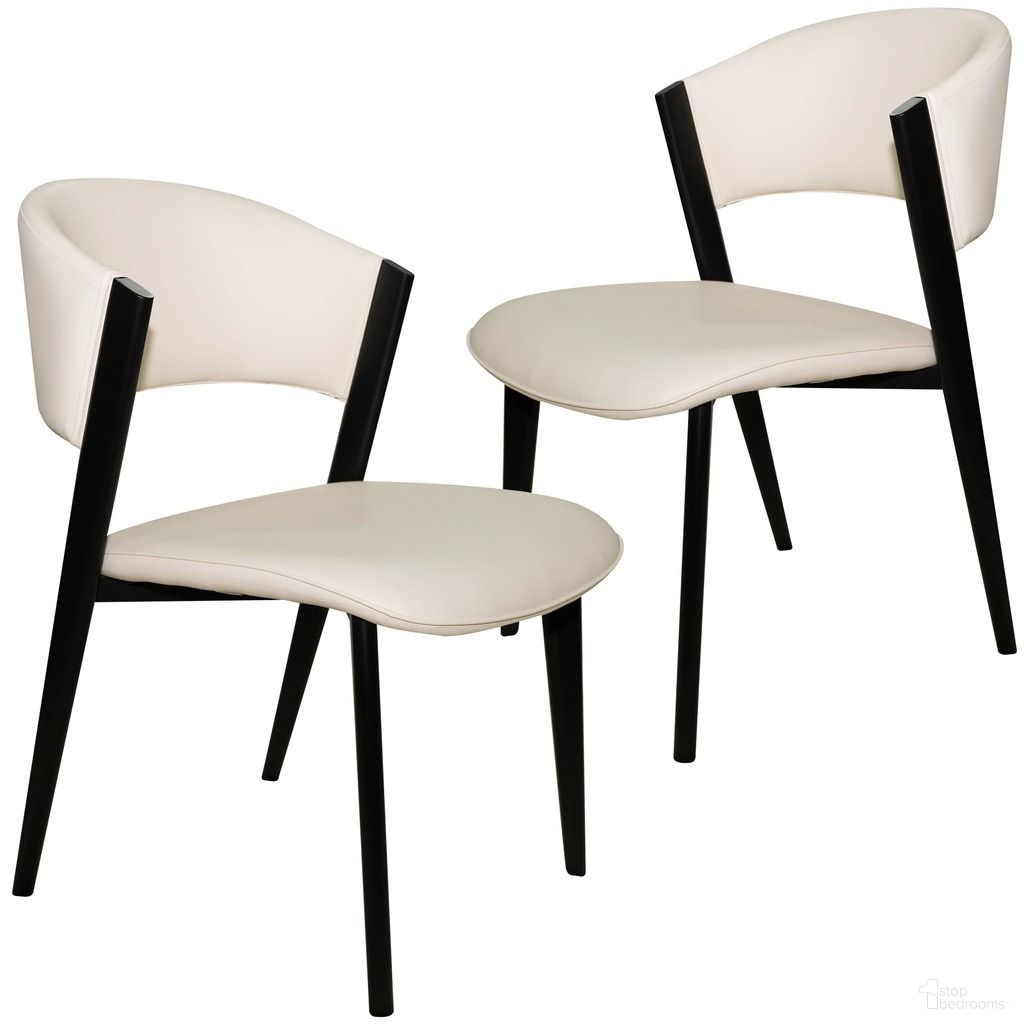 The appearance of Aspen Modern Dining Chair Set of 2 Black Frame In White designed by LeisureMod in the modern / contemporary interior design. This white piece of furniture  was selected by 1StopBedrooms from Aspen Collection to add a touch of cosiness and style into your home. Sku: ACBL51W2. Material: Leather. Chair Type: Side Chair.